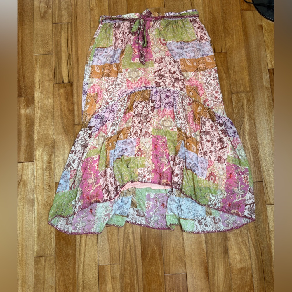 Floral Patchwork Maxi Skirt